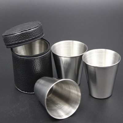 4 verres à shot Inox