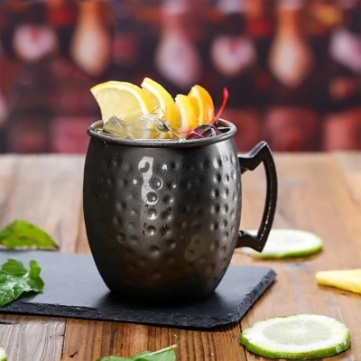 Verre Moscow Mule Martelé Noir