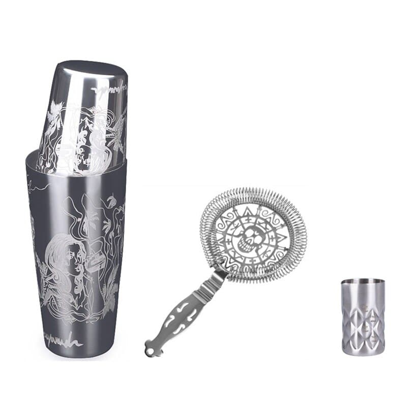 Kit Cocktail Professionale 14 Pezzi - Set Barista Con Shaker Boston 800ml E Ricette - Foto 3